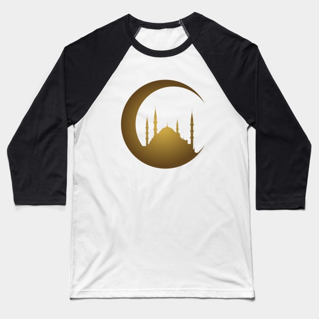 Blue Mosque in a crescent Baseball T-Shirt by diplikaya